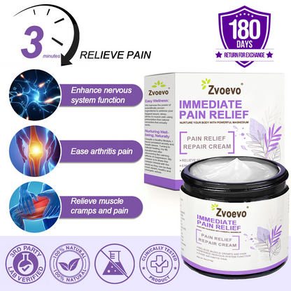 ✨ Zvoevo® Magnesium Pain Relief Cream – Powered by Natural Ingredients(Treatment for arthritis, neuropathyy, rheumatic diseases, muscle spasms, twitches and sports injuries)